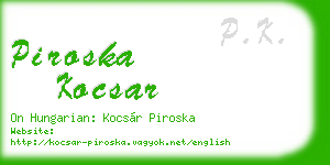 piroska kocsar business card
